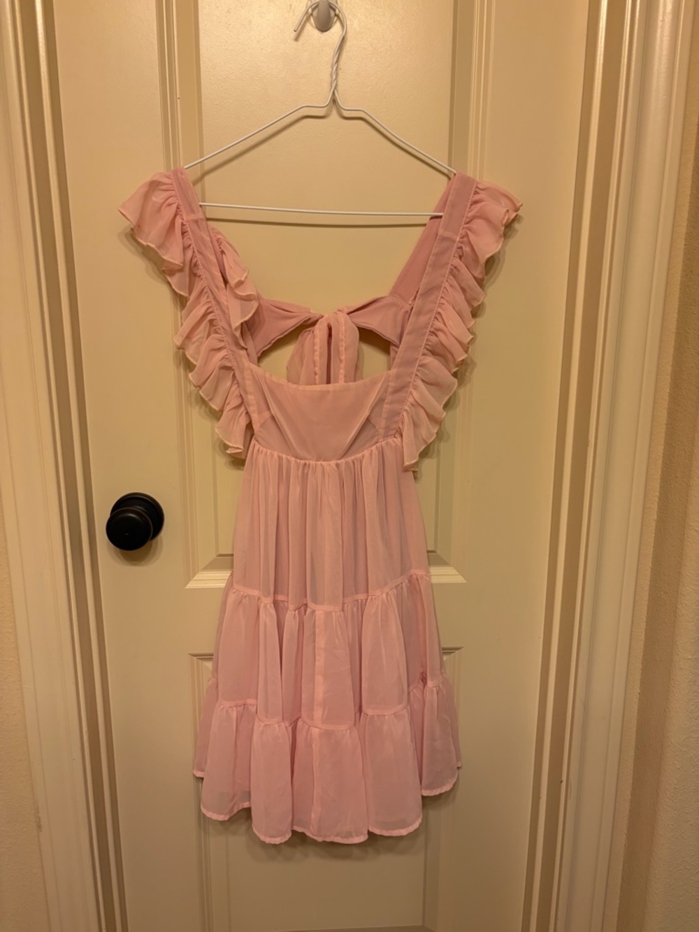 Lucy in the Sky Pink Ruffle Mini Dress